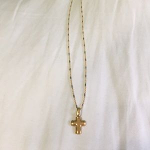 Small gold cross necklace
